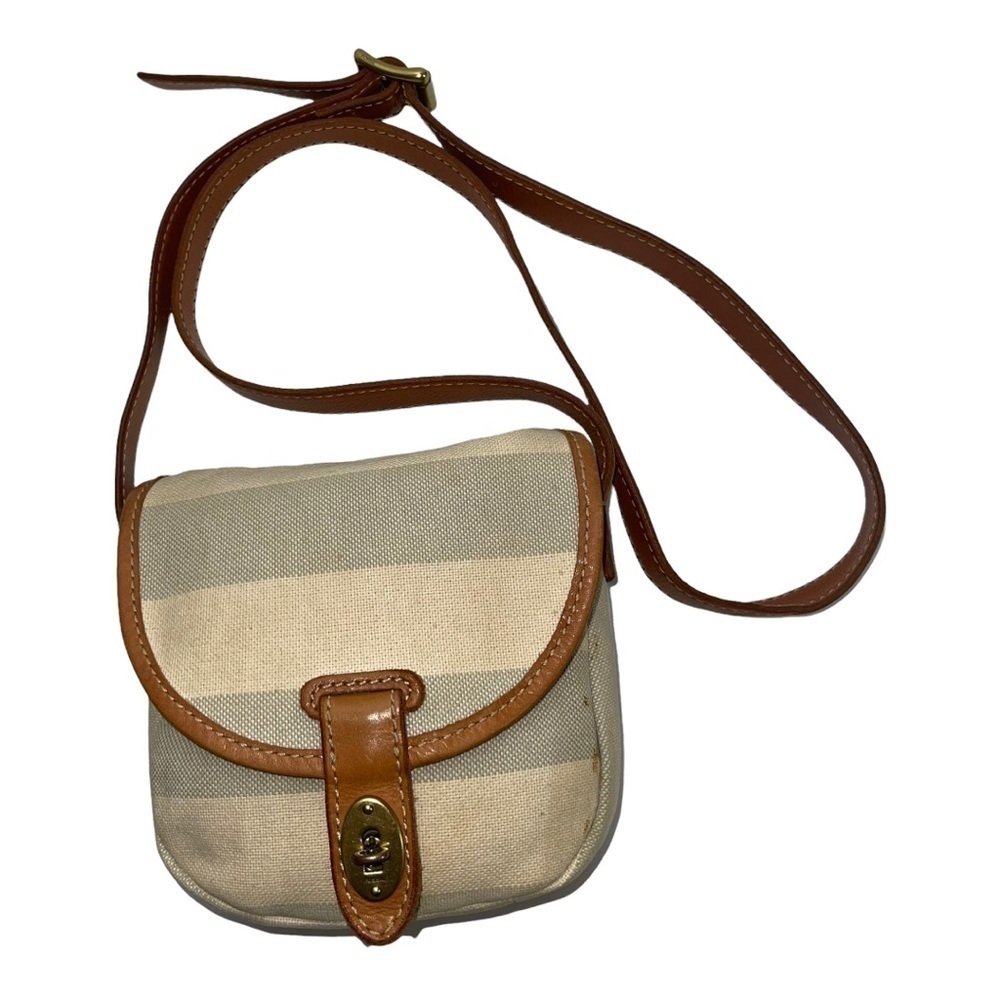 Vintage Fossil Crossbody Mini Purse Flap Turn Lock Saddle Bag